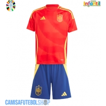 Camisa de time de futebol Espanha Replicas 1º Equipamento Infantil Europeu 2024 Manga Curta (+ Calças curtas)